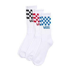 Vans Men's Classic Crew Socks, 3-Pack White Multi Checkered size 6.5 - 9